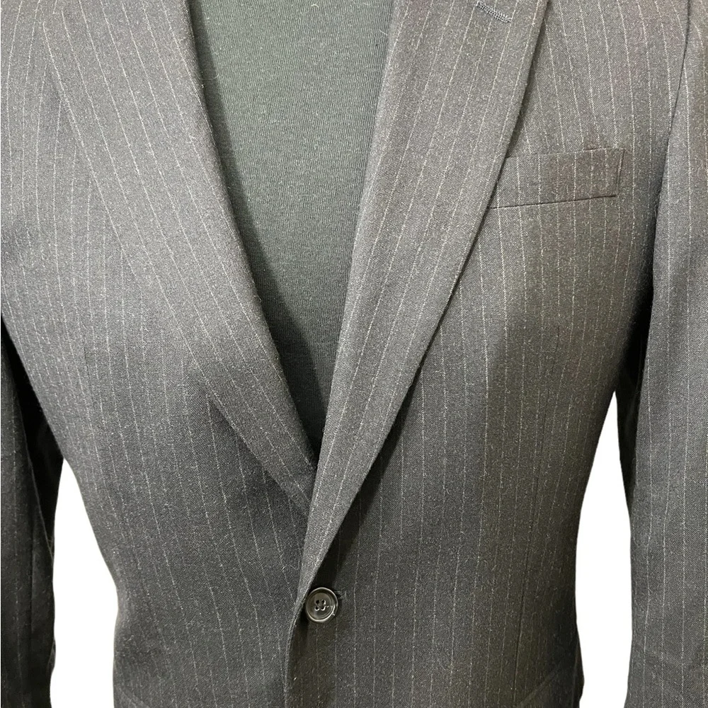 Jos A Bank mens Blazer pinstripe size 40L 100% Wool☑️